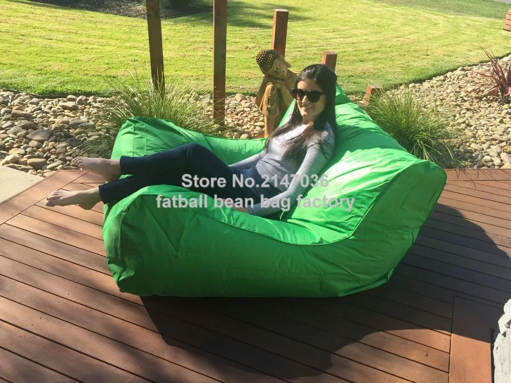 Lime green Large bean bag sofa seat furniture, outdoor beanbag chairs, double room set