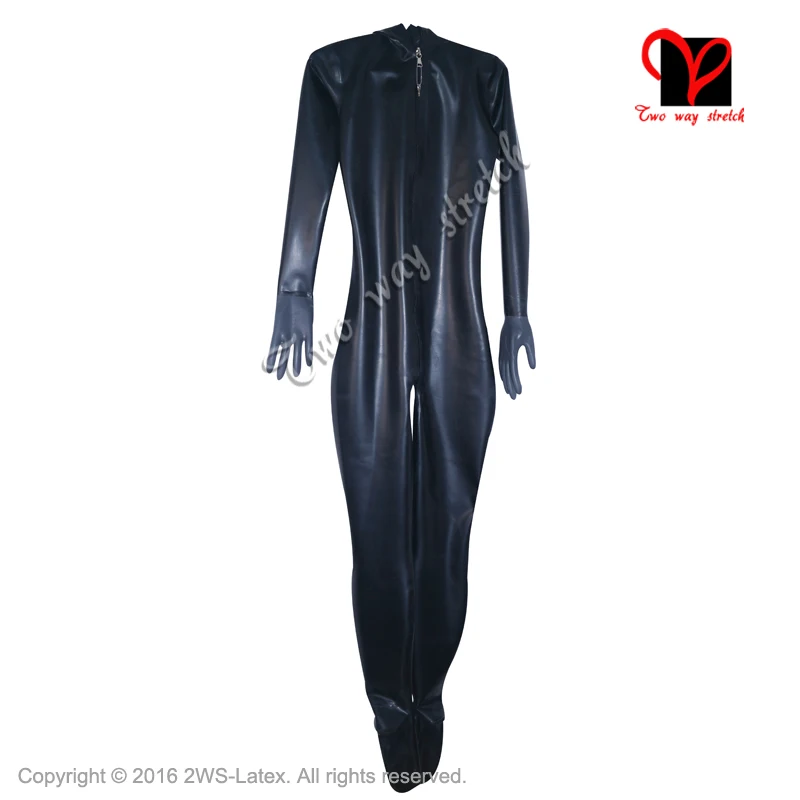 Sexy Latex Full Body Suit With Key-Zipper Feet Socks Hood Mask Gloves Rubber Cat Suit Catsuit Jumpsuit Tight Lt-070