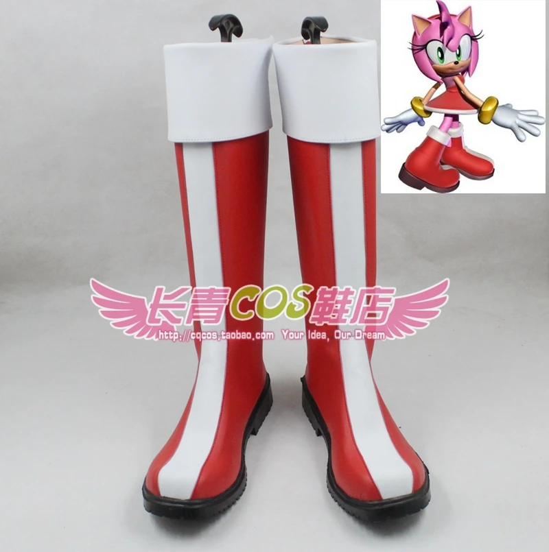 Sonic the Hedgehog Amy Sonic Boom/сериал Amy Rose; обувь для костюмированной вечеринки; сапоги на заказ; 3481