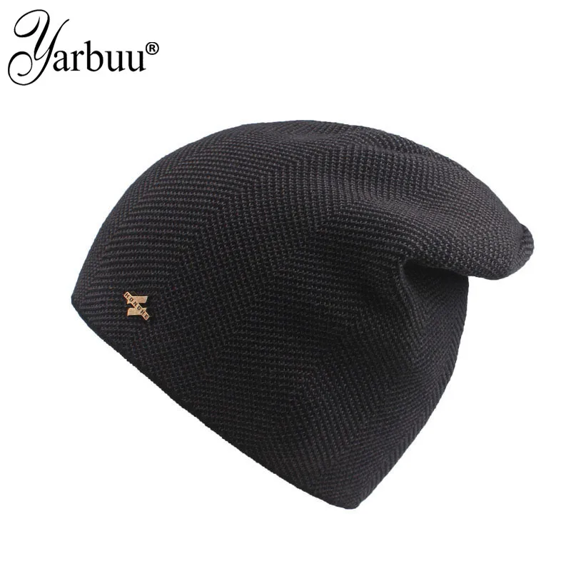 

[YARBUU] Bone Men's Winter Hat knitted Cotton beanies men Hip-Hop cap Turban Caps Skullies hat For women gorros drop shipping