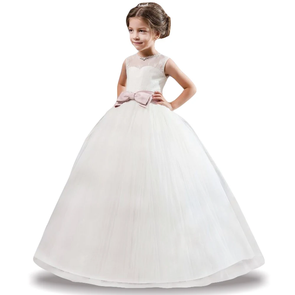 

Kids Bridesmaid Flower Girls Dress Wedding Party Dresses Princess Dress Children Formal Prom Long Dress for 4 6 8 10 12 14 Years
