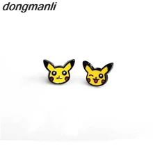 F47 1 пара, милые носки с склеиванием, серьги-гвоздики с японский мультфильм Аниме эмаль глаз серьги с Пикачу для Для женщин ювелирные изделия подарок для детей