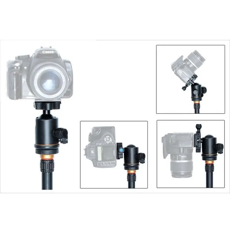 New QZSD-02 Aluminum Tripod Ball Head Ballhead + Quick Release Plate for Pro Camera Tripod, Max load to 15kg