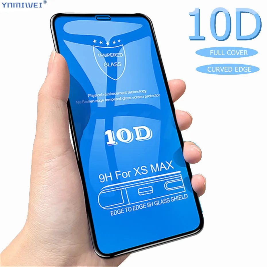 10D закаленное стекло для iPhone 7 X защита экрана полное покрытие Защитная пленка 6 6s 7s