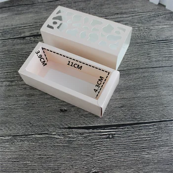 

500pcs 11*4.3*3.9CM Hollowed-out Macaron Box Cardboard Packing Box for Chocolate Biscuit Cake Free Shipping wen6121