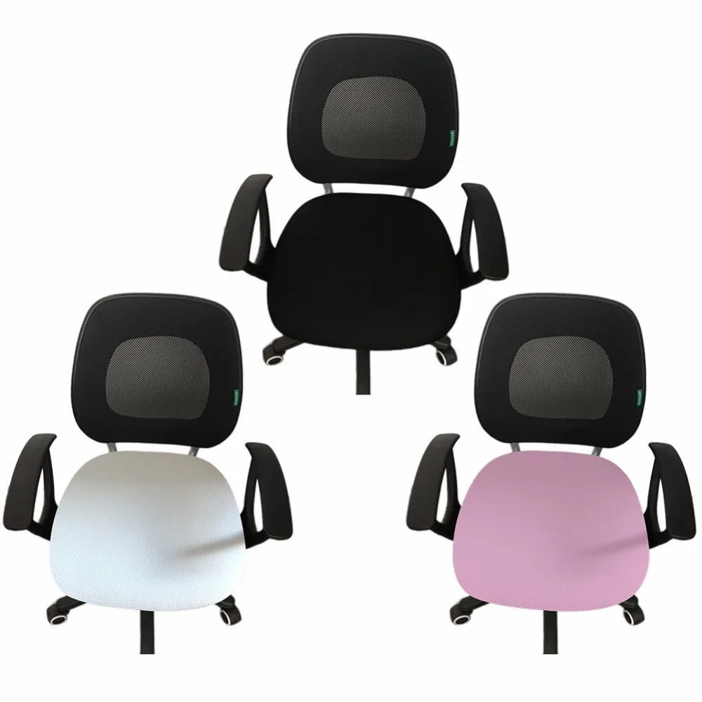 

Removable Elastic Stretch Slipcovers Spandex Chair Seat Covers Solid Modern Style Office Dining Chair Covers Purple Black White