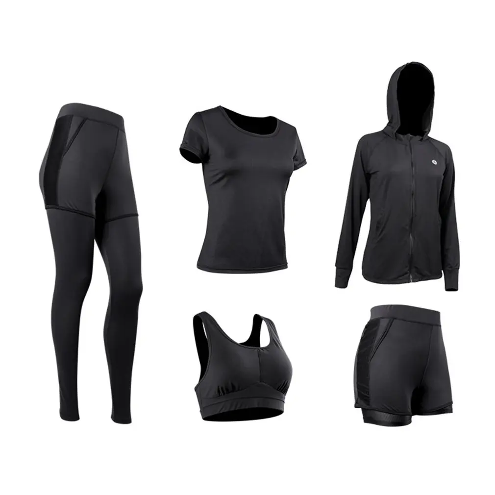 

Jogging Running Sports Suit Autumn And Winter Women Tracksuit Long Sleeves Hooded Fitness Sportswear Top & Pants Suit Yoga Set