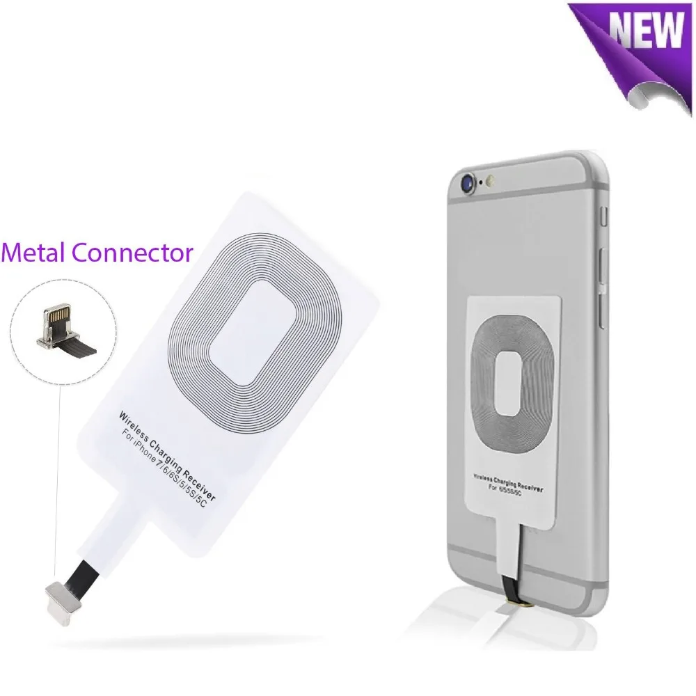 

Wireless Charger Receiver Coil Pad For iPhone 5 5S SE 6 6S 6SPlus 7 Plus iPad Mini Smart Qi Wireless Charging Adapter Mat