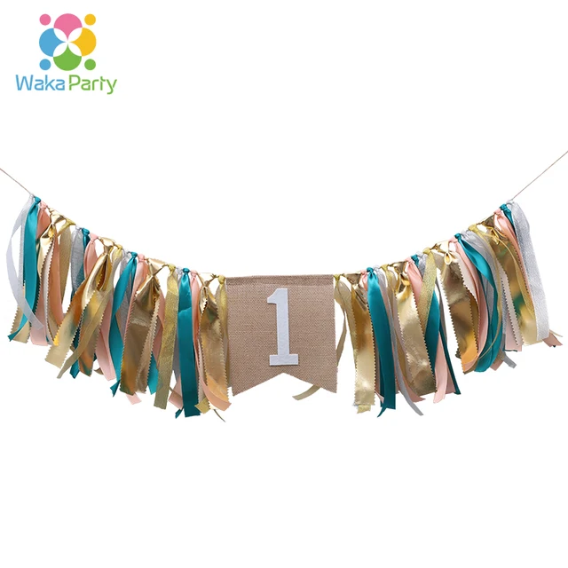 rustic 1 highchair bunting banner garland for one year 1st birthday