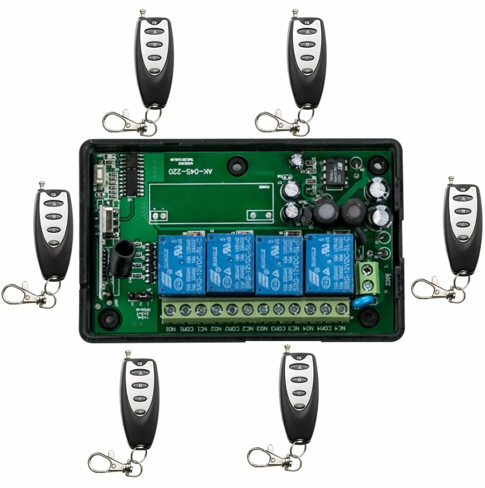 AC85v ~ 250 V 110 V 220 V 230 V 4CH RF Беспроводной дистанционного Управление реле безопасности Системы гаражные ворота, прокатки ворота электрические