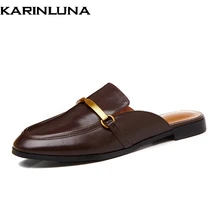 Karinluna/ г.; большой размер 43; Роскошные брендовые дизайнерские туфли из натуральной овечьей кожи на плоской подошве; модные удобные женские туфли