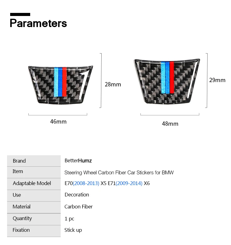 Углерода Волокно рулевое колесо Стикеры м полосы эмблема 3D автомобиля Стикеры для BMW E70 E71 2008-2013X5X6 автомобиль Средства для укладки волос