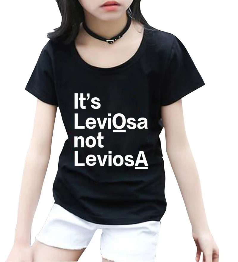 

hot sale kids T shirt it's leviosa not leviosa Letters Print Casual Funny tops tee hipster children girls shirts short sleeve