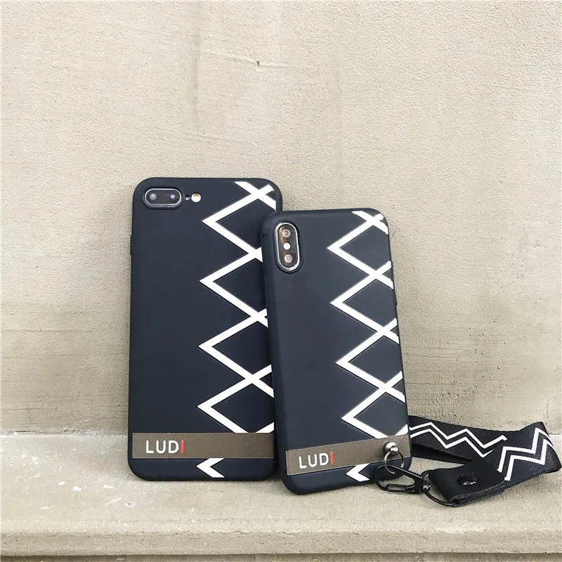 Luxury Geomeytic Line Wrist Belt Strap Phone Case for iPhone 7 8 Plus Case for iPhone X XR XS MAX 6 6S Plus Soft TPU Fundas Capa03