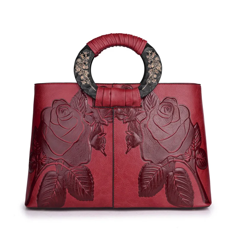Women Printing Handbag Female Leather Messenger Shoulder Bags Ladies Travel Large Flower Crossbody Tote Top-Handle Purse SS7270 (24)