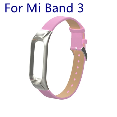 Yuedaer для Xiaomi mi Band 3 4 фитнес-трекер цветной кожаный mi Band 4 3 ремешок черный золотой чехол Модный браслет напульсники - Цвет: Pink For Band 3