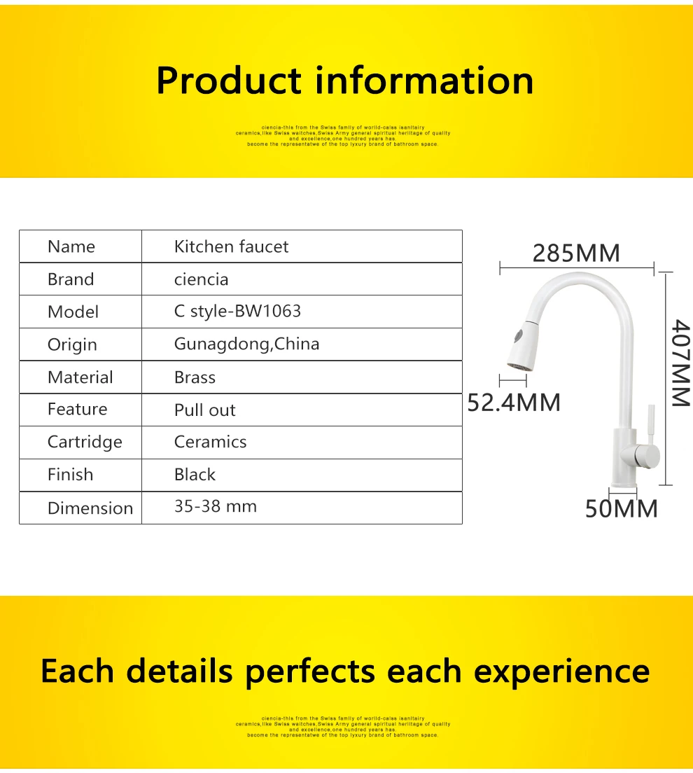 Бесплатная доставка Ciencia латунный белый выдвижной кухонный кран 360 градусов кухонный кран на бортике кухонный смеситель Кухня Раковина