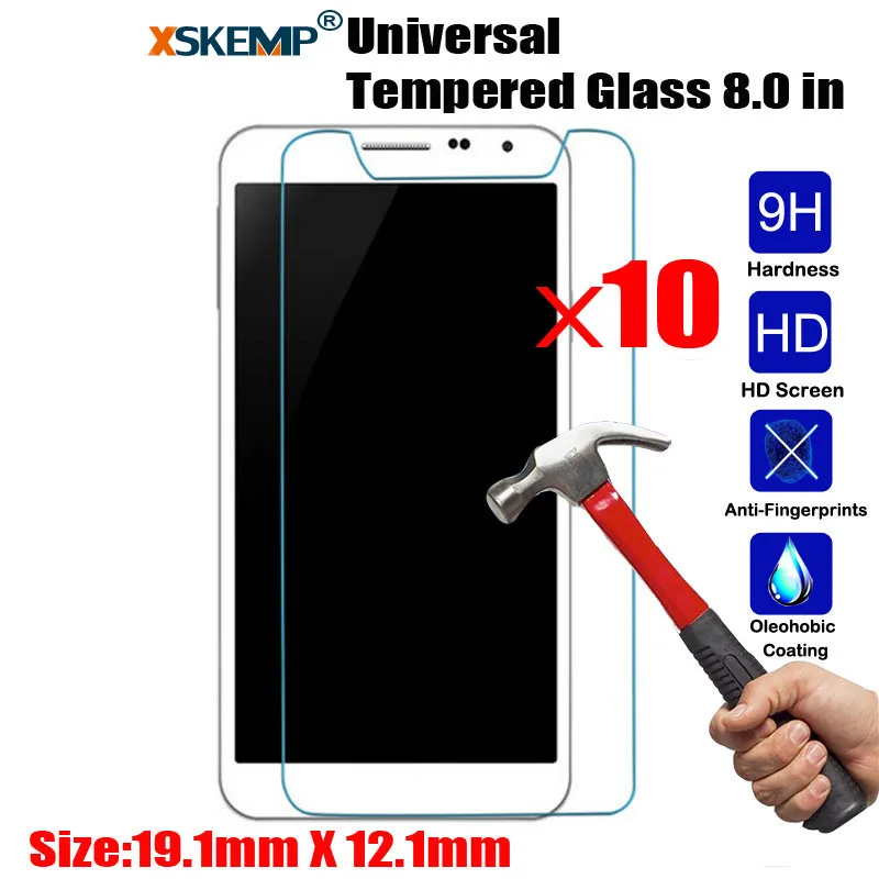 XSKEMP 10Pcs/Lot 9H Hardness Screen Protector Universal For All 8.0
