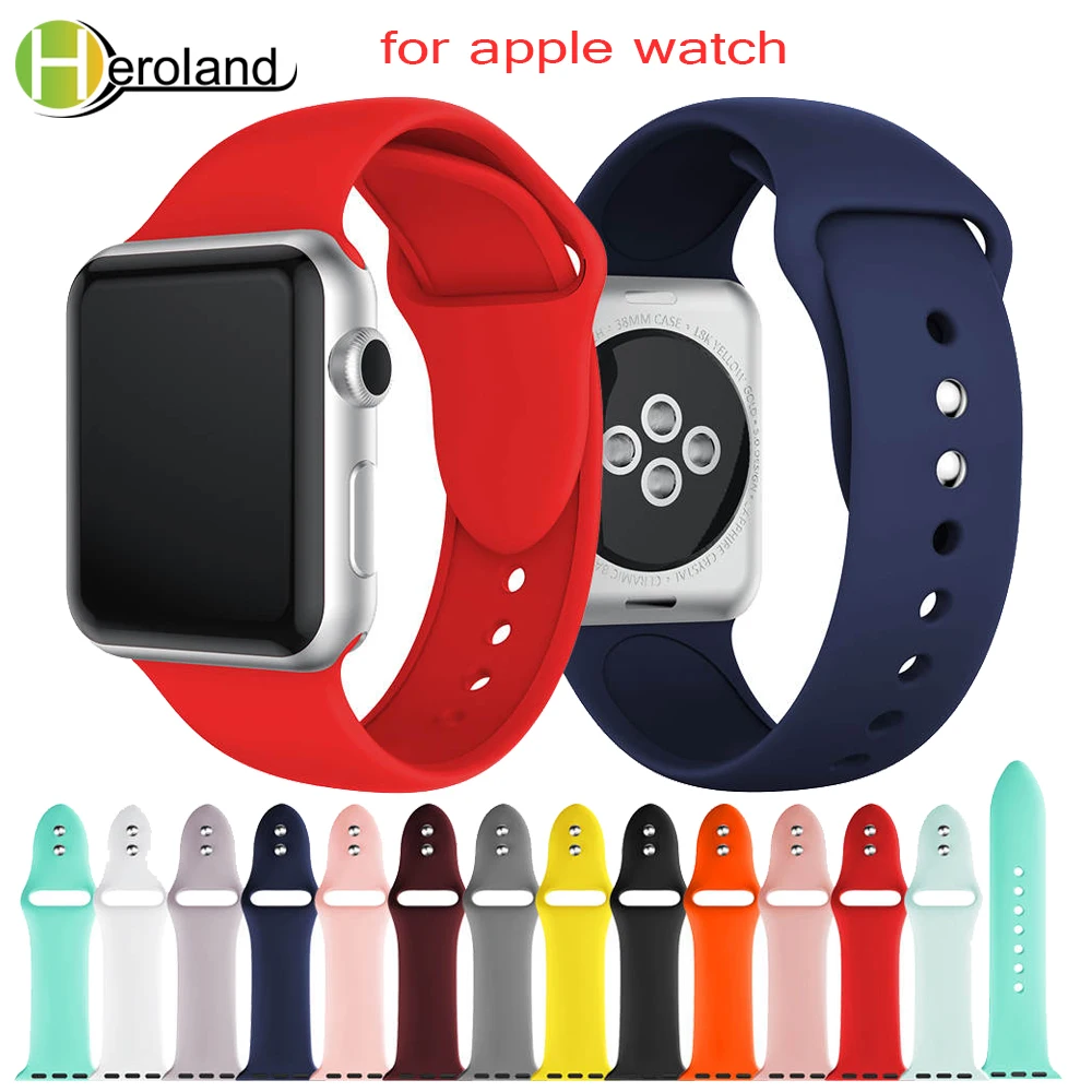 Спортивный силиконовый ремешок для часов apple Watch Series 1/2/3 42 мм 38 iwatch 4 40 44