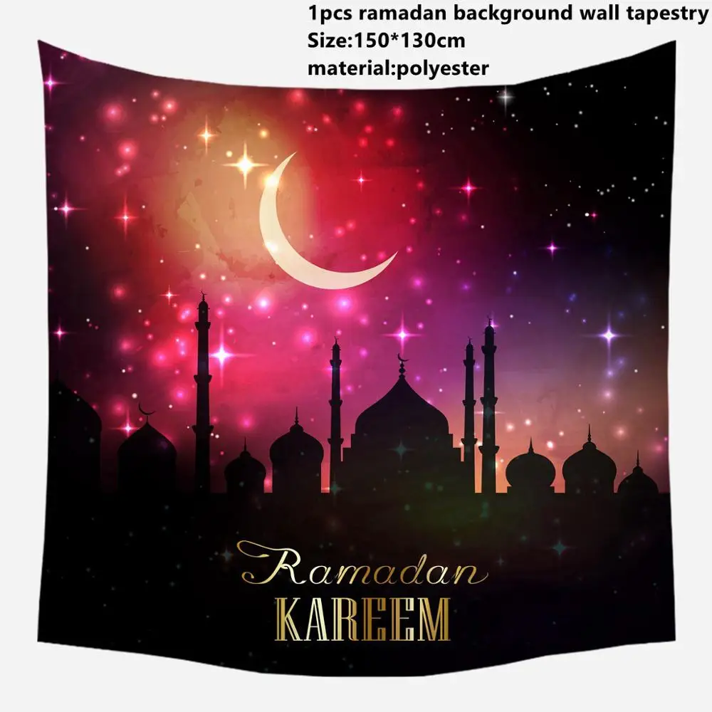 Taoup Eid Mubarak скатерть Рамадан Декор исламский стол Обложка Рамадан Kareem аксессуары Рамадан Eid гобелен мусульманский подарок Вечерние - Цвет: Eid Tapestry 39