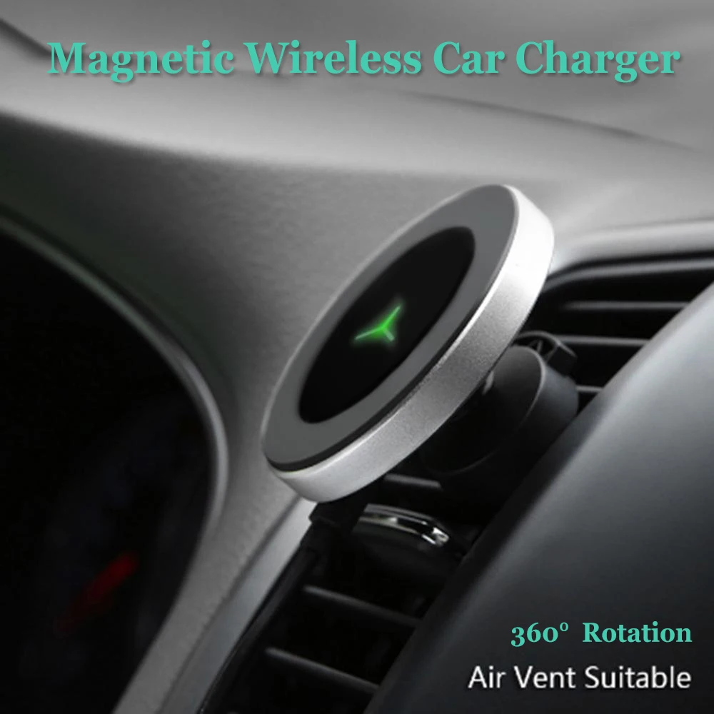 

10W 360 Degree Rotation Car Wireless Charger For iPhone XsMax/Xs/Xr/8plus Qi Magnetic Wireless Car Charger For Samsung S10/S9/S8