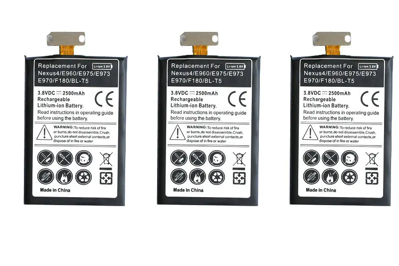 Seasonye 3 шт./лот 2500 мА/ч BL-T5 3.8VDC запасная батарея для LG Google Nexus4 Nexus 4 Optimus G E960 E970 E973 E975 F180