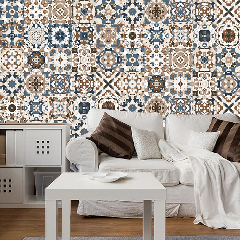 20*100cm Fashion Ceramic Tile Sticker Self Adhesive PVC 3D Floor Wall Stickers For Living Room