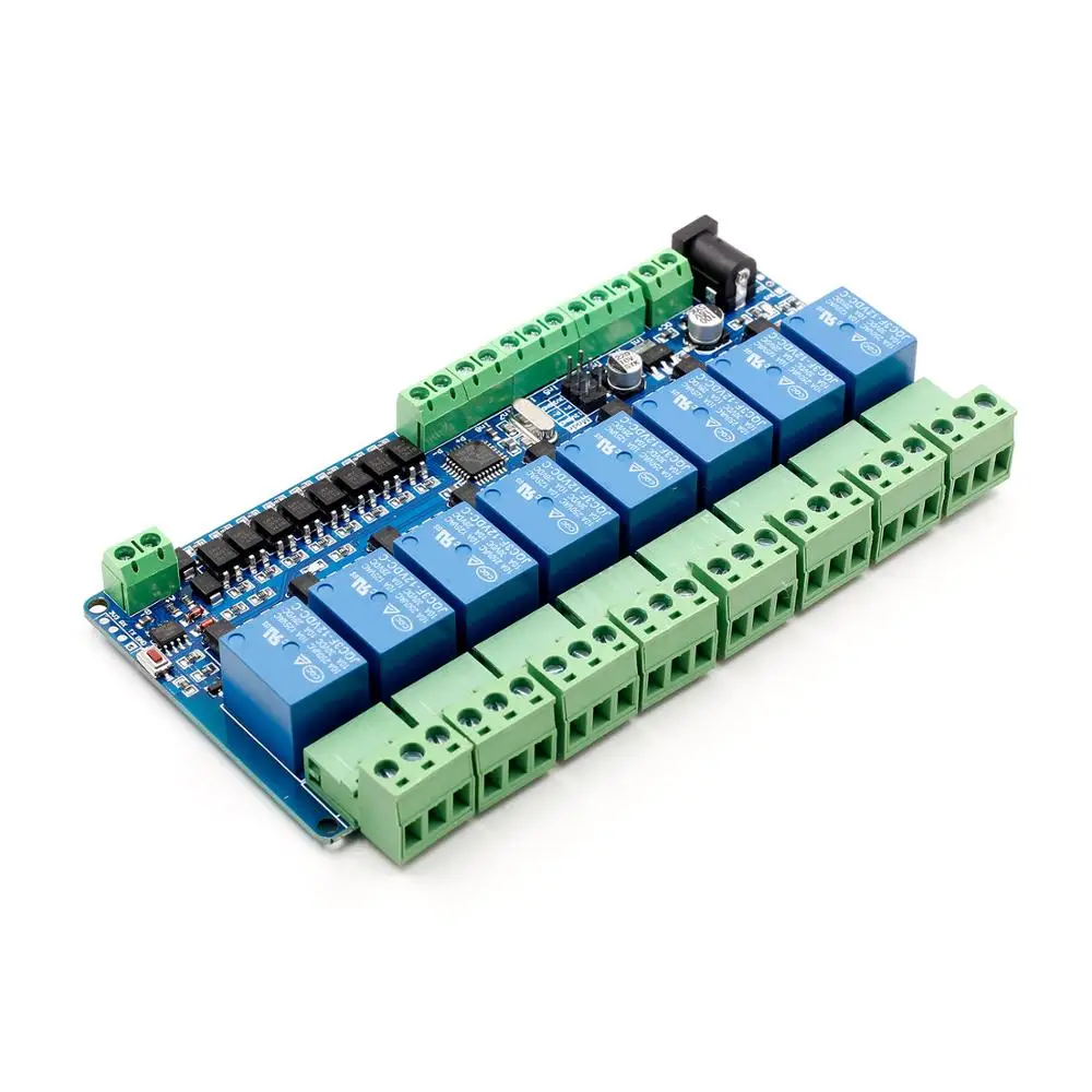 1 шт. с протоколом Modbus rtu ptz-камеры 8-канальный релейный модуль 485 ttl связи 8-канальный вход релейный модуль