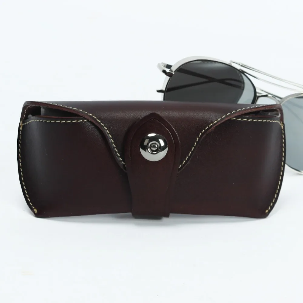 Handmade Eyeglasses Box Hard Genuine Leather Luxury Spectacles Case