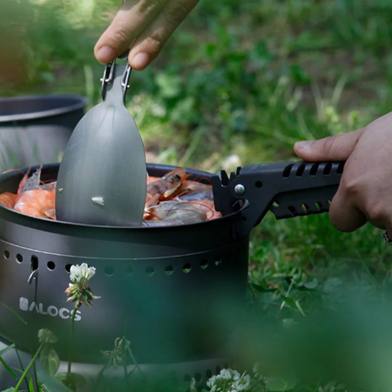 Nueva alta calidad Alocs acampar al aire libre senderismo Pesca picnic Utensilios de cocina pan Bowl pot pinza clip handbar abrazadera de aluminio anodizado