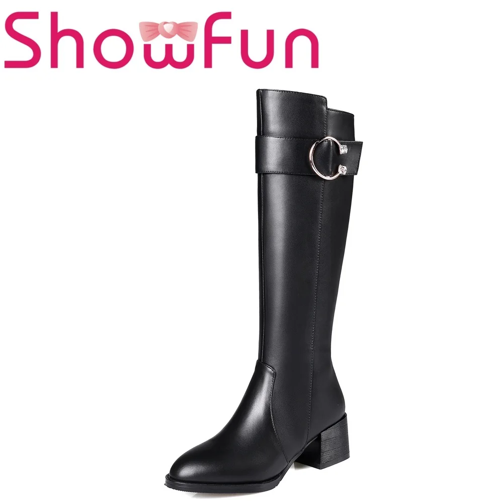 Showfun натуральная кожа женская обувь геометрический с острым носком