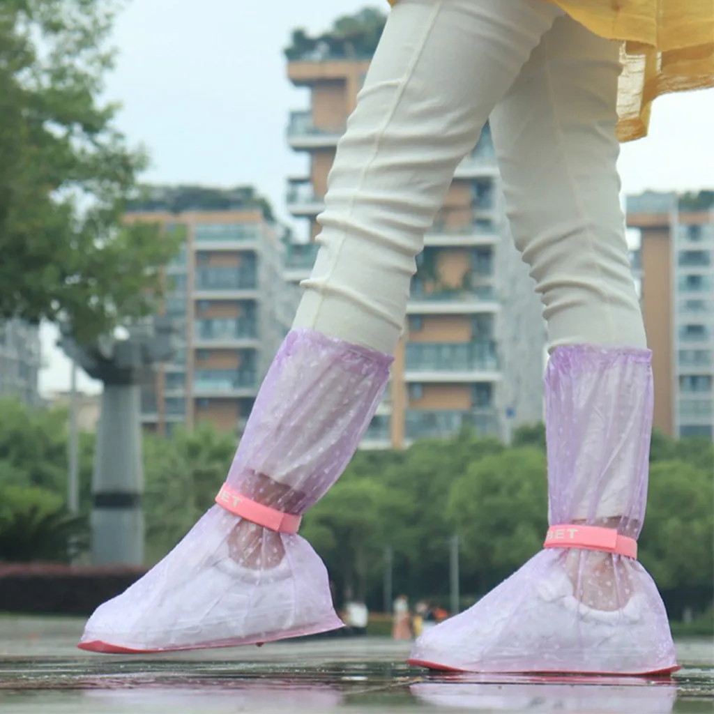 Водонепроницаемые бахилы для взрослых, эластичные дождевые бахилы с прочным ПВХ материалом для путешествий, аксессуары для обуви