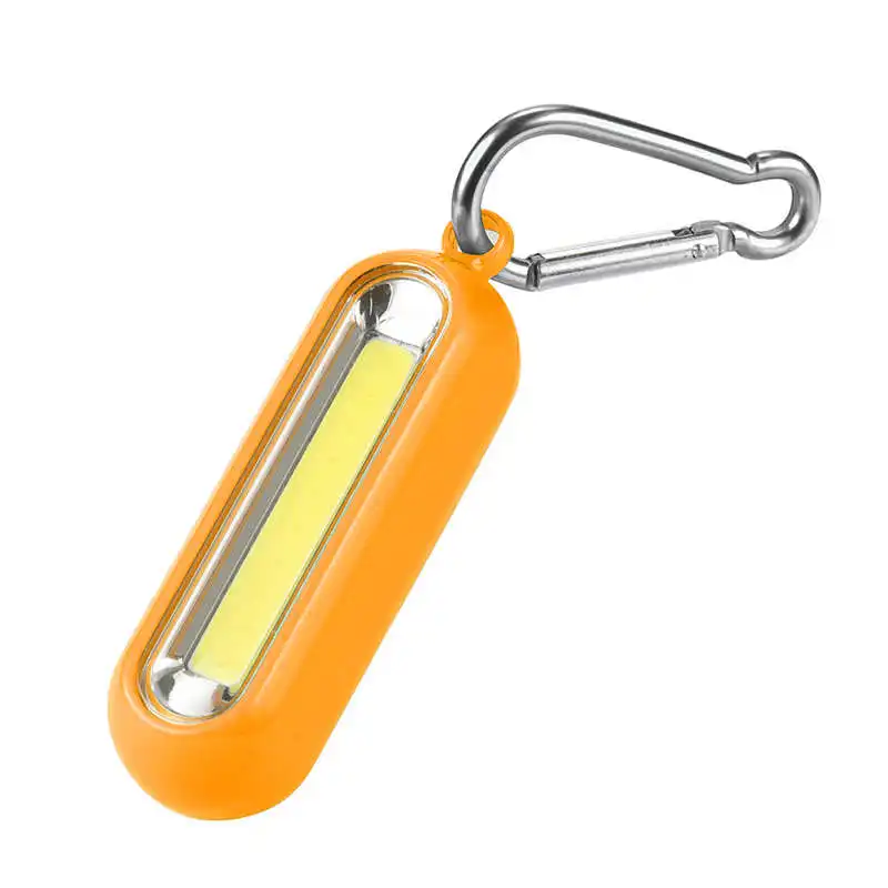 1xPortable COB LED Flashlight Carabiner Keychain Camping Light Hiking Torch Gift powerful led flashlight fanatic #4S14 (3)