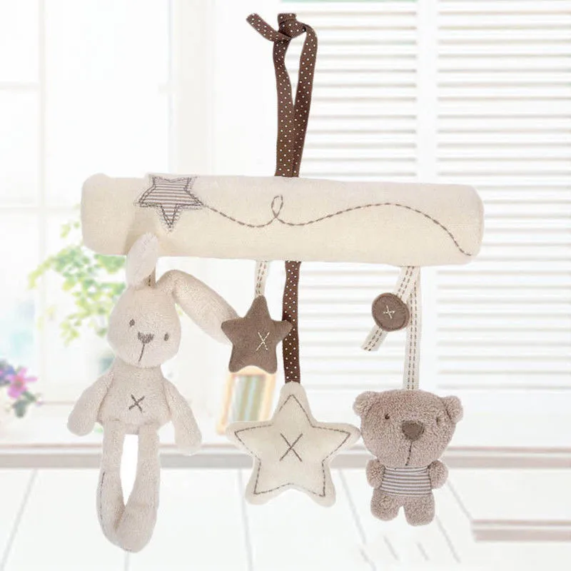 Peluche lindo cuna cochecito educativo sonajeros bebé conejo Star forma felpa Juguetes Linda cama colgante del bebé educativos muñeca Juguetes