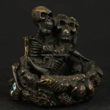 ПРОХЛАДНЫЙ АЗИИ КИТАЙСКИЙ СТАРАЯ БРОНЗА КОЛЛЕКЦИОННЫЕ РУЧНОЙ ЛИТЬЯ ЧЕЛОВЕЧЕСКИЙ СКЕЛЕТ СТАТУЯ