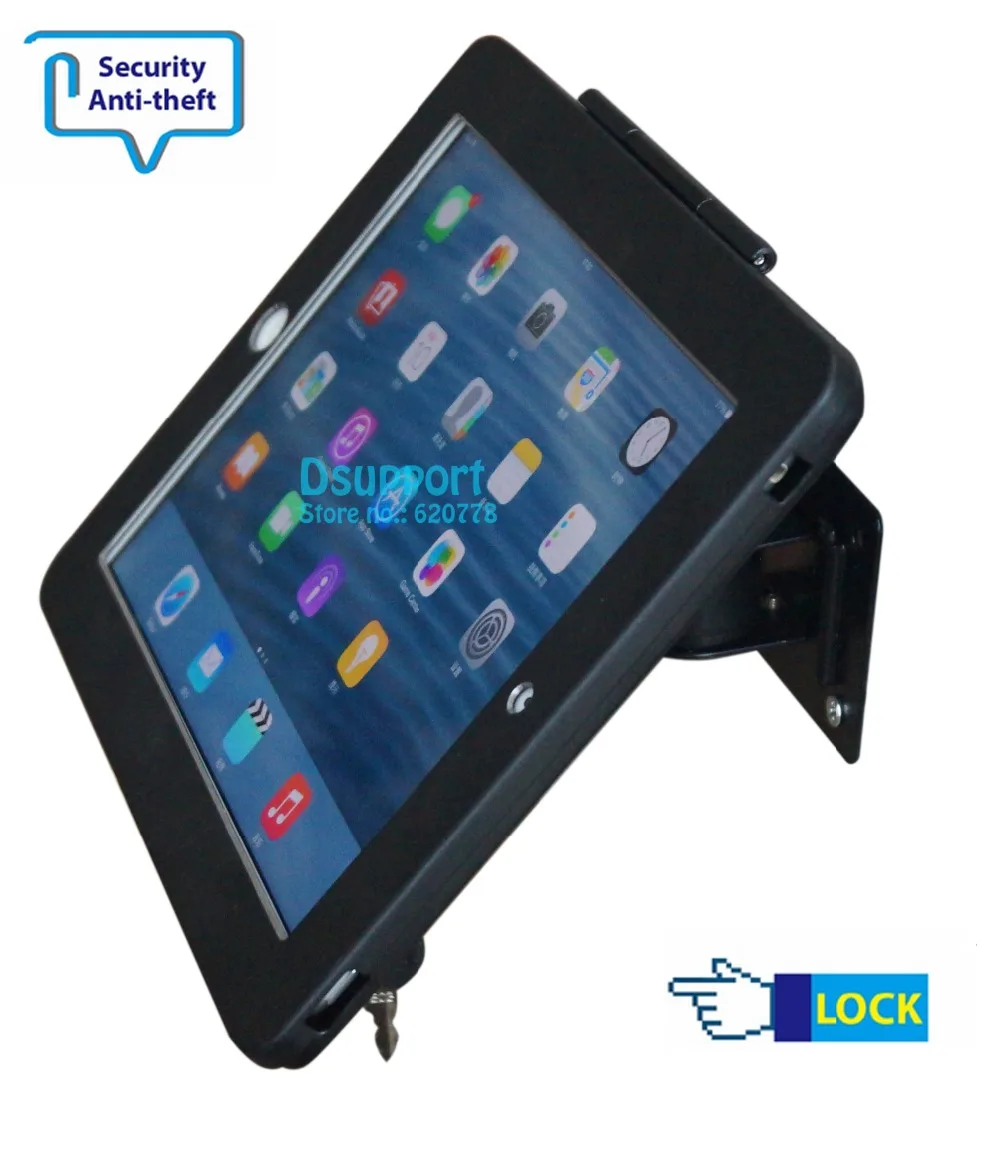 

Fit for iPad 2/3/4/5/air/pro/10.5/12.9/11 wall mount metal case for ipad stand tablet pc lock holder support full motion angle