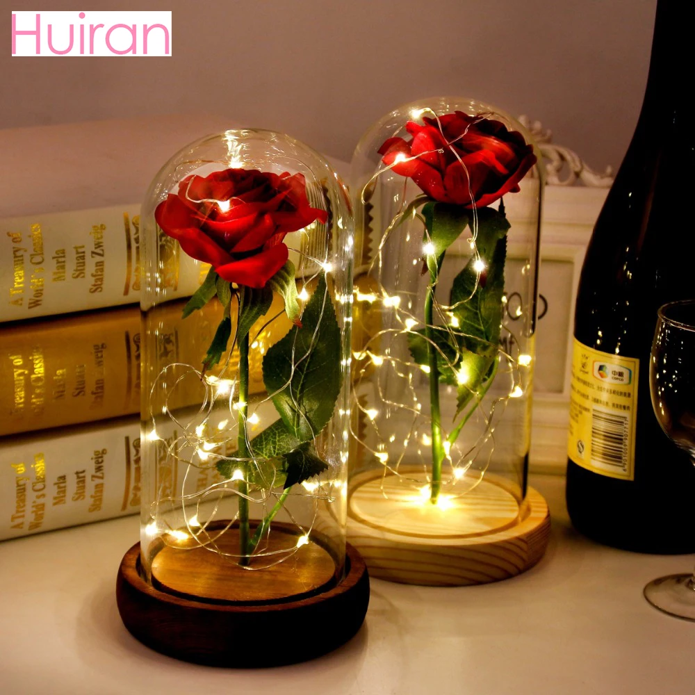 

HUIRAN Beauty And The Beast Rose Artificial Flowers Roses Flowers Artificial For Decor Wedding Party Favors Valentine Gift