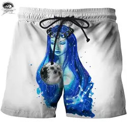 Луна и леди 3D напечатаны Pixie холодной искусство пляжные шорты мужские повседневные пляжные шорты Plage Быстросохнущие шорты Купальники