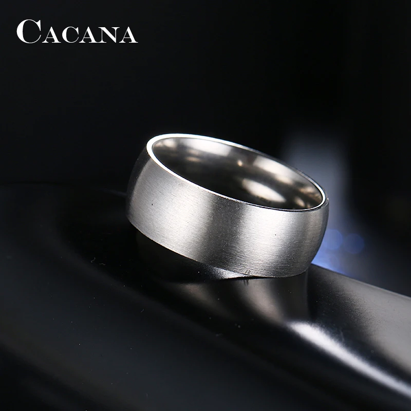 CACANA Stainless Steel Rings For Women Smooth Stainless Steel Personalized Fashion Jewelry Wholesale NO.R20