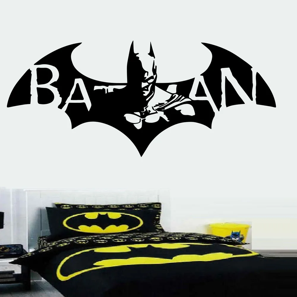 Cartoon Batman Wall Sticker Nursery Kids Room Bat Superhero Batman