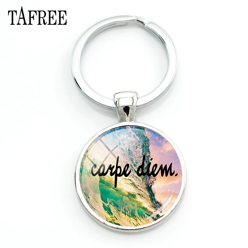 TAFREE CARPE DIEM брелок с красочной геометрией брелоки цепочки для ключей лучший друг для дам девочек сумки автомобильные ключевые ювелирные изделия CD01 - Цвет: CD15