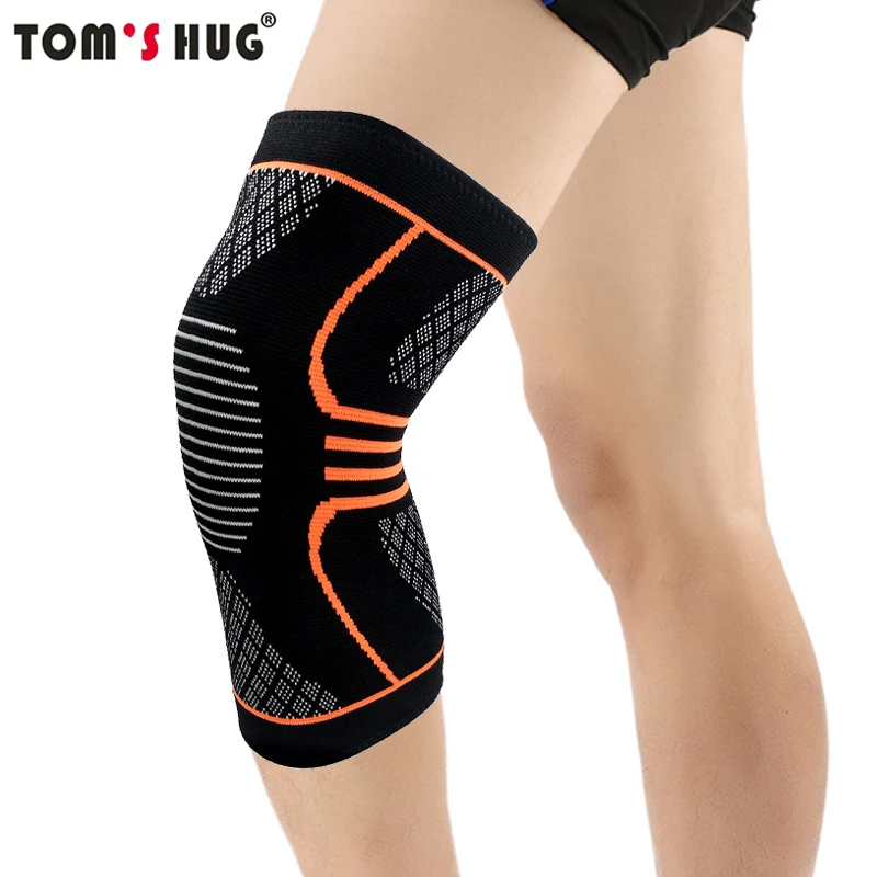 1 Pcs Sport Knee Pad Sleeve SupportKneepad Tom's Hug Brand Fitness Running Cycling Braces High Elastic Gym Protect Warm | Спорт и