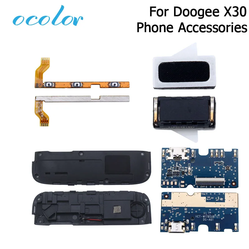 Ocolor Для Doogee X30 кнопка гибкий кабель питания+ Кнопка громкости динамик Динамик Громкий динамик для Doogee X30 аксессуары для телефонов
