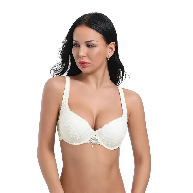  Ayliss Latest High quality 1pc Women's Underwire Beige Bra Comfort Lace Bra for Everyday Floral Cot