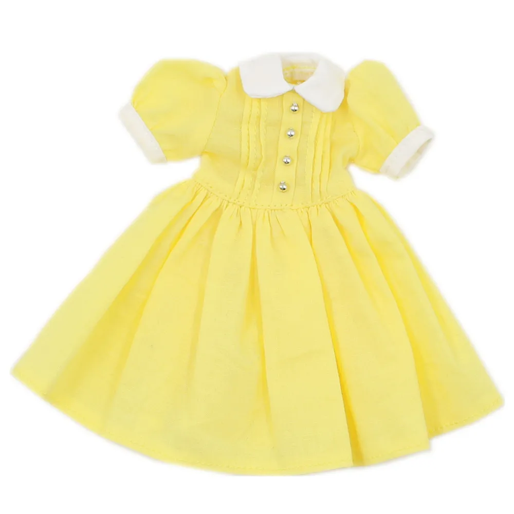 Блит ледяной licca 1/6 кукла аксессуары цельнокроеное платье 3 цвета розовый желтый Буле cutly Стиль - Цвет: yellow