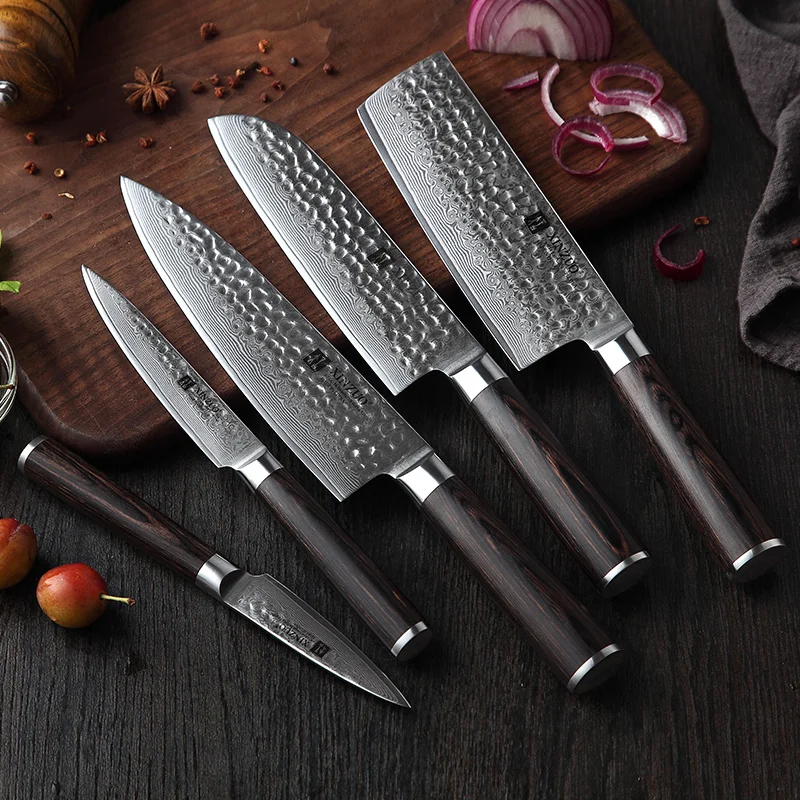  XINZUO 5 pcs Kitchen Knife Set Damascus Steel Chef Knife set Stainless Steel Chef Utility Knife Pak - 32793402846