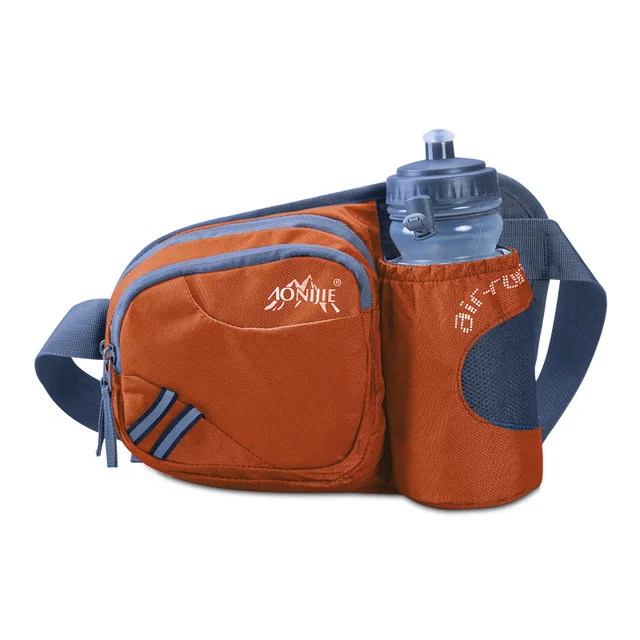 Бегущий марафон поясная сумка для мужчин и женщин спортивный альпинистский Туризм гонки Фитнес легкий гидрационный ремень бутылка для воды хип поясная упаковка - Цвет: Orange-with-Bottle