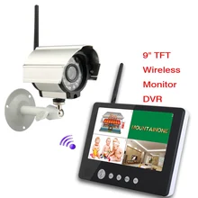 9 дюймов 2,4G беспроводные камеры видео 4CH Quad DVR система безопасности с ИК-ночными камерами