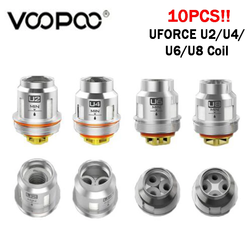 

10pcs/lot Original VOOPOO Uforce U2 U4 U6 U8 Coil Core Head Fit Voopoo Uforce Tank Drag 2 and Drag mini Electronic Cigarette