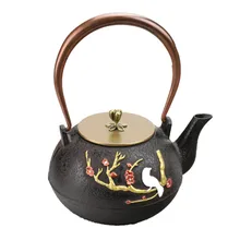 Горячие 1.2l японский чугун Чай горшок сороки сливы Чай чайник творческий металл Посуда для напитков